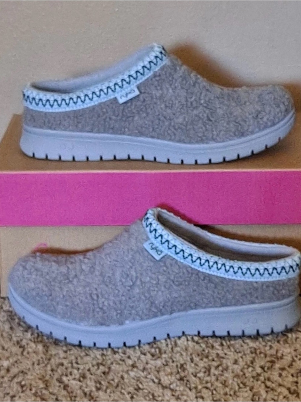Ryka Kids Gray Fleece Slip-On Clogs